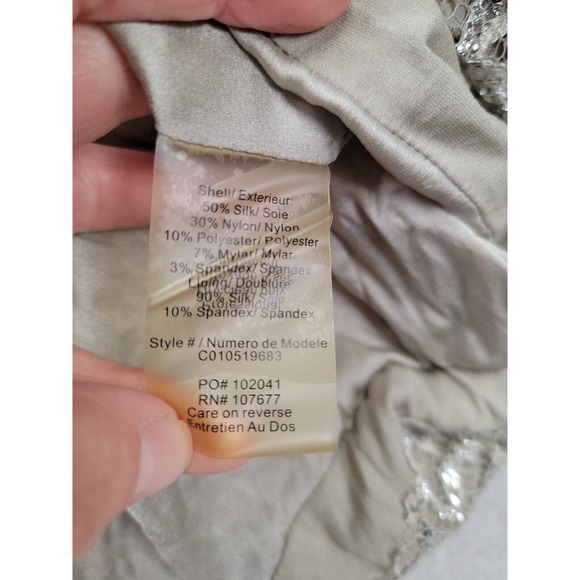 Alice & Olivia Dress Womens 2 Silk Blend Lace Sequins Sleeveless - Picture 6 of 8